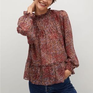 MANGO NWT Floral Print Blouse